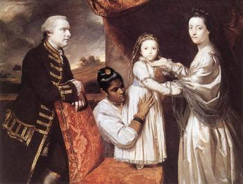 Joshua Reynolds : George Clive and his Family with an Indian Maid